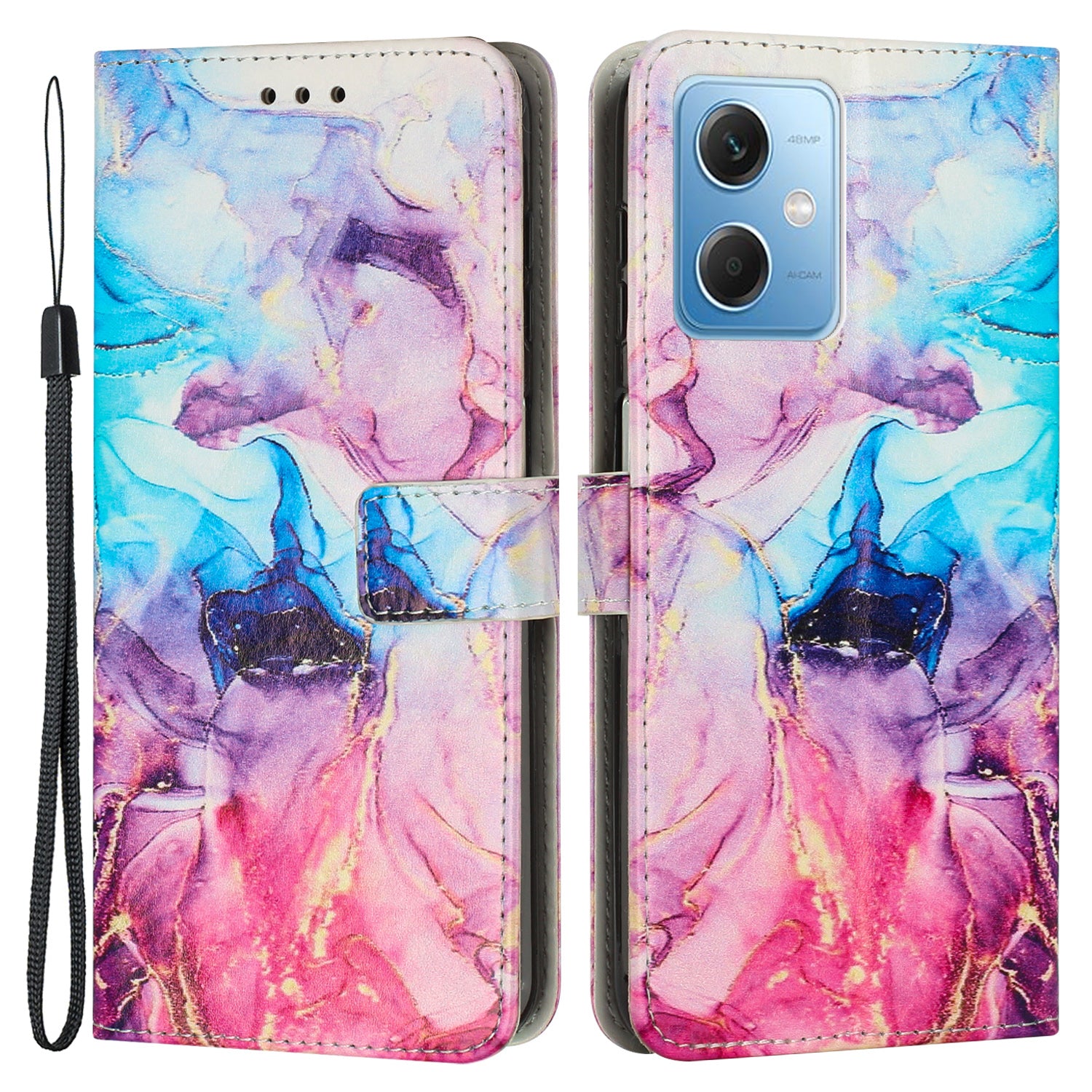 For Xiaomi Redmi Note 12 5G (Global) (India) (China) Poco X5 5G Phone Leather Case Marble Pattern Printing Stand Wallet Cover with Strap For Xiaomi Redmi Note 12 5G (Global) (India) (China) Poco X5 5G Phone Leather Case Marble Pattern Printing Stand Wallet Cover with Strap